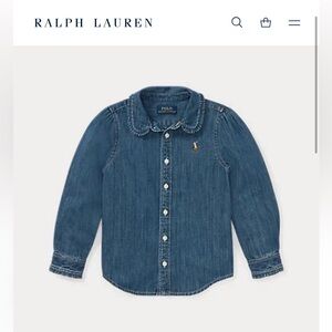 Ralph Lauren polo size 5 ruffled denim shirt for girls
